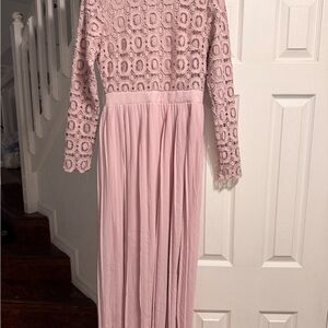 Dainty Jewells Blush Lace Long Sleeve Dress